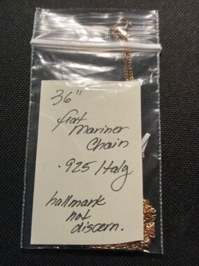 36" Flat Mariner Chain Necklace in Rose Gold Tone